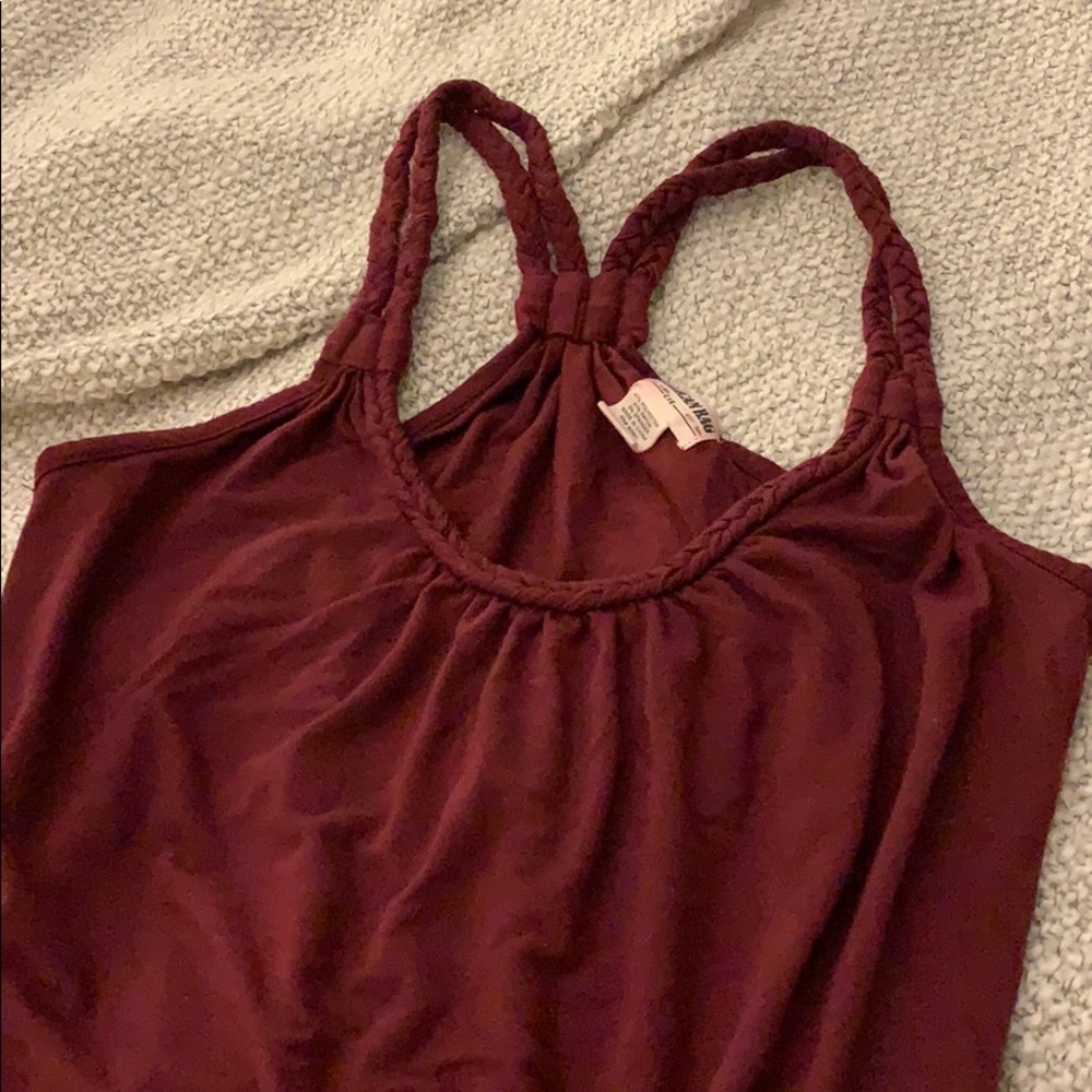 American rag braided maroon blouse sz Sm